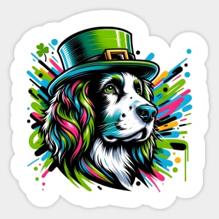 English Springer Spaniel Celebrates St Patrick's Day Joyfully Sticker